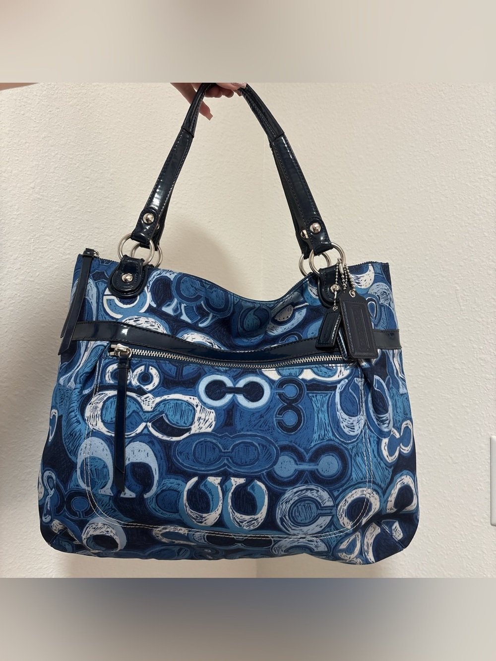 Coach Poppy Signature Pop C Denim Glam Tote bag  Three Hangtags C122019881
